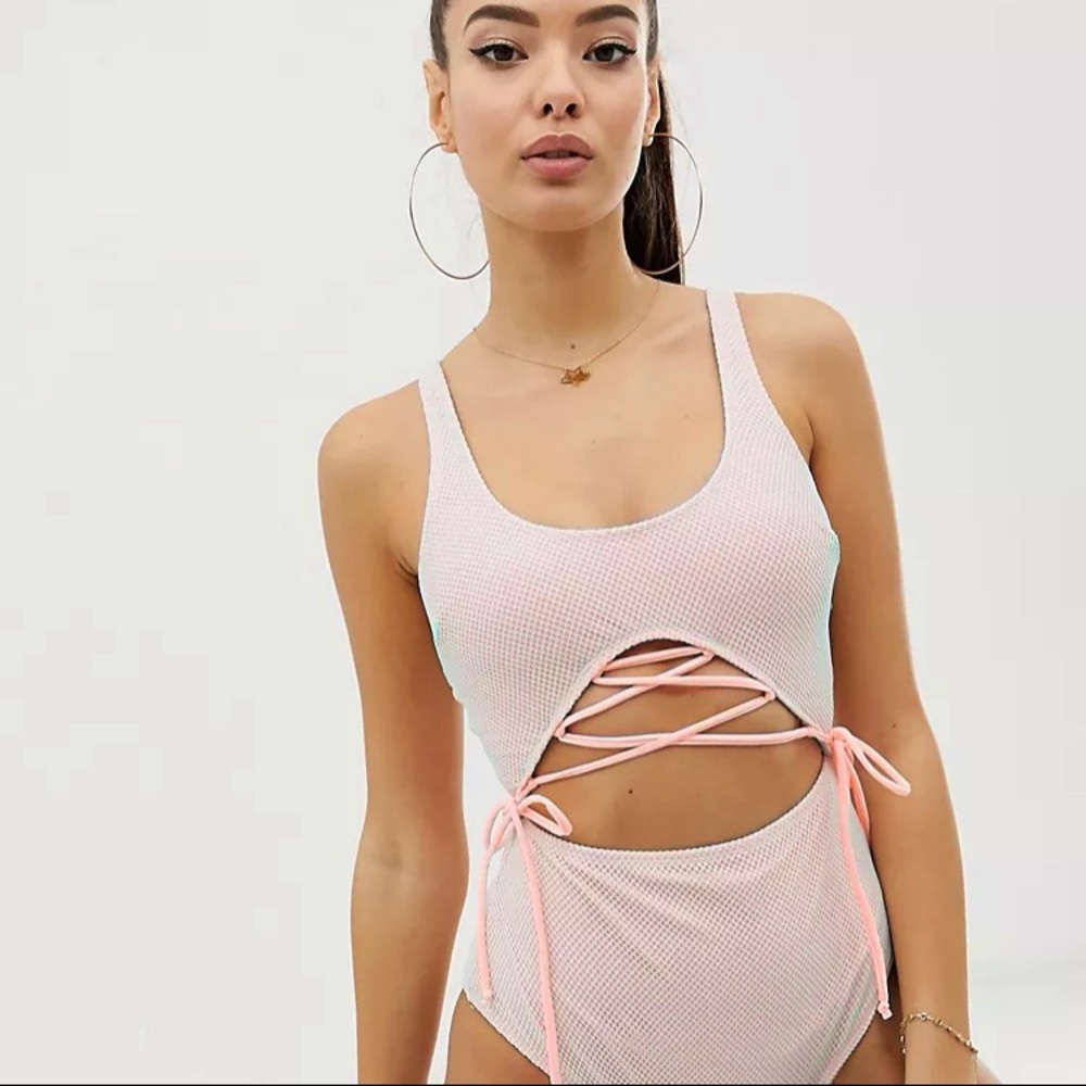 ASOS Fishnet One-Piece Swimsuit (brand new)